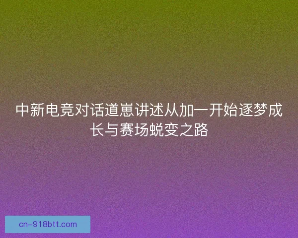 中新电竞对话道崽讲述从加一开始逐梦成长与赛场蜕变之路 中新电竞对话道崽讲述从加一开始逐梦成长与赛场蜕变之路